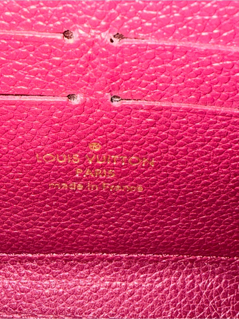 Louis Vuitton Monogram Empreinte Wine Zip Long Wallet Gold Tone Box,Dustbag - Picture 7 of 9